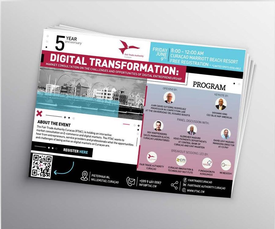 Newspaper ad mockup for the Digital Transformation event
