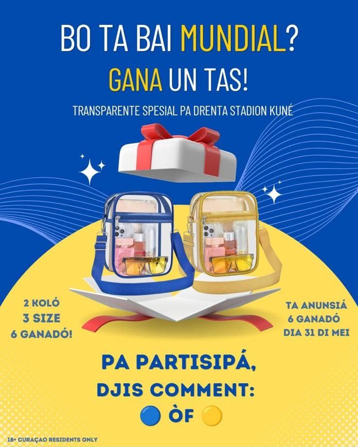 Giveaway post: Bo ta bai Mundial? Gana un tas, with two clear bags